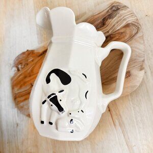 American Vintage‎ Milk Pitcher Farm Style Vintage White Cows Ceramic